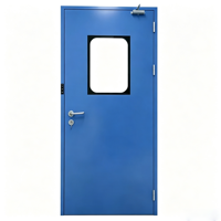 Porte coulissante de purification à économie d'espace avec fenêtre de visualisation pour salle blanche, chambre à air et salle tampon, directement de l'usine