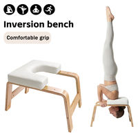 Chaise d'inversion pour yoga, banc d'exercice manuel en bois blanc, équipement de fitness pour l'entraînement et le soutien sportif