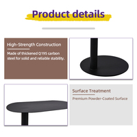 Table basse moderne en métal noir, table d'appoint en acier pour canapé, utilisation polyvalente