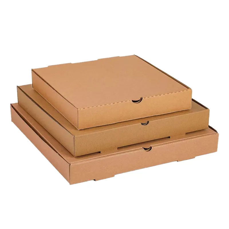 Kingwin personalizado comida rápida Pizza embalaje Kraft caja personalizada cajas de pizza con el logotipo