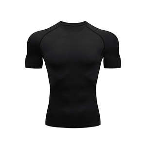Regular Fit Men's Lightweight Compression Running <b>Shirt</b> <b>Short</b> <b>Sleeve</b> <b>White</b> Gym Rash Guard Sportswear Breathable Quick Dry - Product Image 6