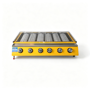 Plancha de Cocina Comercial de Acero Inoxidable con Revestimiento Amarillo, Control de Fuego Ajustable, Parrilla para Restaurante o Tienda de Snacks - Product Image 1