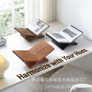 Wooden Magazine <b>Rack</b> Solid Wood Minimalist Design Reading Shelf For Home Office Decor - Product Image 1