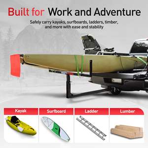 Extensor de cama de camión 2 en 1 de acero resistente 750 Lb. Estante de extensión de montaje de enganche plegable de capacidad para canoa Kayak escalera madera - Product Image 4