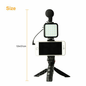 Trípode con micrófono y luz para cámara de teléfono, Kit remoto para vídeo y fotografía, para <span class=keywords><strong>Tick</strong></span> <span class=keywords><strong>Tock</strong></span> Studio Light, ZW49, 2022 - Product Image 6