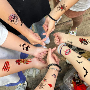 Halloween 3D PVC Visage Autocollants 30 Feuilles Pack Drôle Horreur Cicatrice Tatouage Conception Étanche Réaliste Sanglant Dessin Animé Pour Enfants - Product Image 6