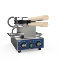 Nouveautés : Machine à gaufres rondes rotatives en fonte pour comptoir, avec 50-250 ℃   Thermostat