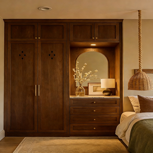 Armoire sur mesure en bois massif, style bois, ambiance chaleureuse, ensemble de meubles de chambre à coucher, suite de meubles de chambre à coucher, armoire - Product Image 6