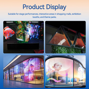 Lino nhà máy trong suốt Màn hình <span class=keywords><strong>LED</strong></span> hiển thị P10/P16/P20 linh hoạt dính tinh thể phim Glass cho trung tâm mua sắm quảng cáo - Product Image 5