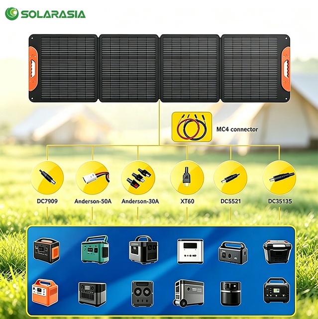 Foldable Solar Panel 300W 400W 500 Watt IP68 Waterproof ETFE Monocrystalline Portable Solar Panels for Portable Power Station