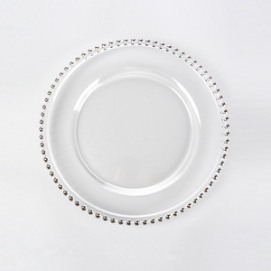 Assiettes et plats de mariage créatifs européens en verre clair or argent perlé décoration assiettes et plats pour fête - Product Image 2