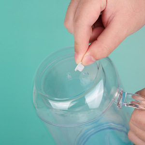 Vaso globo de nieve de 22 oz con asa y pajita, transparente, preperforado - Product Image 4