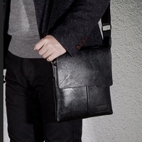 Tas Selempang Pria Kulit PU Klasik Logo Kustom Laris Manis, Tas Bisnis Tahan Lama Modis, Tas Bahu, Tas Crossbody