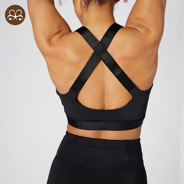 Custom Crop Top Workout Cross Halter Women Fitness Sports Bra Shape Wear Sports High-intensity Shockproof Fitness Yoga Bra