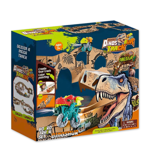 Ks trẻ em DIY vẽ lắp ráp khủng long tông theo dõi xe đồ chơi đua xe theo dõi trượt xe khe cắm đồ chơi vẽ giấy đường sắt xe đồ chơi - Product Image 5