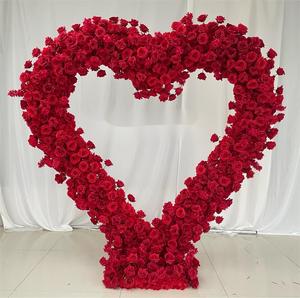 Arche <span class=keywords><strong>de</strong></span> fleurs en forme <span class=keywords><strong>de</strong></span> cœur en soie rouge pour réception <span class=keywords><strong>de</strong></span> <span class=keywords><strong>mariage</strong></span>, décoration <span class=keywords><strong>de</strong></span> <span class=keywords><strong>fond</strong></span> pour événements <span class=keywords><strong>de</strong></span> <span class=keywords><strong>mariage</strong></span> - Product Image 2