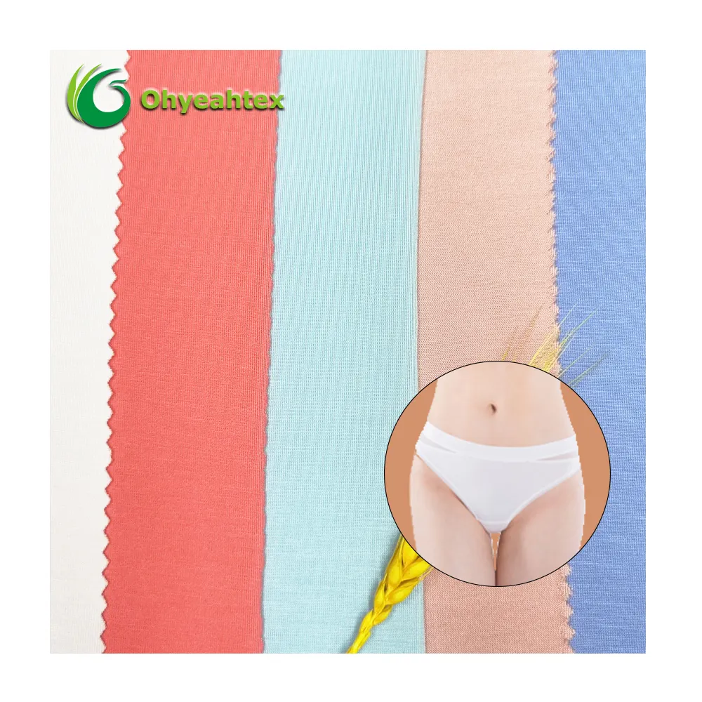 Sostenibile morbido 92% Micro Modal 8% Spandex elasticizzato Single Jersey tessuto modale lavorato a maglia per biancheria intima