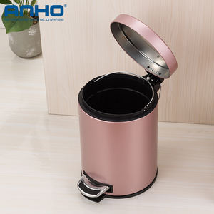 ถังขยะสแตนเลสแบบเหยียบ สีทองซาตินนิกเกิลขัดเงา สำหรับขายดี - Product Image 3