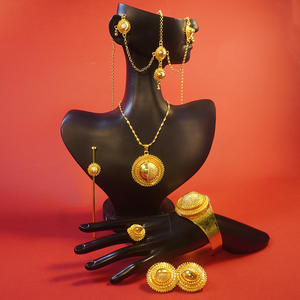 Conjunto de Joyería para Mujer de Eritrea, Collar, Aretes, Pulsera, Horquilla y Cadena para la Frente de Etiopía, para Matrimonio - Product Image 1
