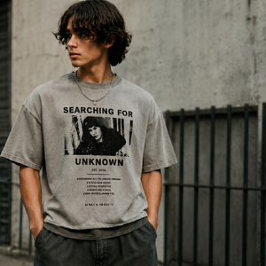 T-shirt surdimensionné en coton 240 g/m² délavé à l'acide, avec motif graphique vintage personnalisé, style streetwear unisexe, vente en gros 6623 - Product Image 2