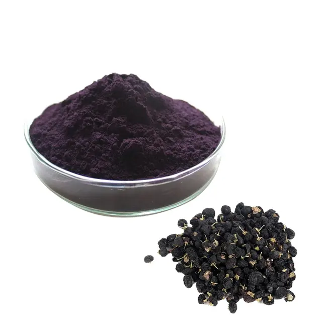 Medecine de ervas chinesas preto, melhor qualidade, berry em pó/extrato de frutas de wolfberry preto 25% anocyanin