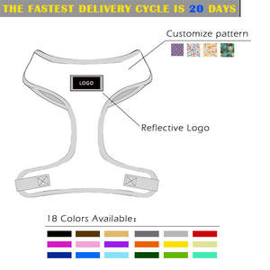 Customized Reflective Small <b>Dog</b> <b>Harness</b> No-Pull Padded Vest Leah Printed Sublimation Pet Accessories Made Nylon Polyester - Product Image 3