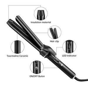 Fer <span class=keywords><strong>à</strong></span> boucler professionnel 65W <span class=keywords><strong>à</strong></span> chauffe rapide avec écran LCD, infusé <span class=keywords><strong>à</strong></span> l'huile d'argan, anti-brûlure, outil de coiffure - Product Image 2