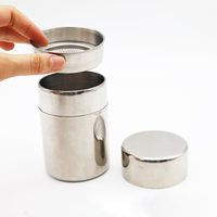 Mini boîte à thé en acier inoxydable OEM, conteneur portable pour poudre de matcha avec couvercle hermétique pour les voyages/usage domestique
