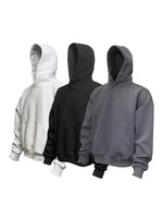 Sweat à capuche tricoté épais de haute qualité, coupe ample tendance, épaules tombantes, surdimensionné, personnalisé pour homme