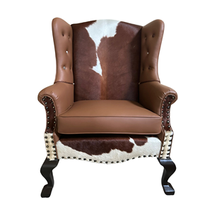 Canapé de salon en cuir de vache de style vintage américain - Product Image 6