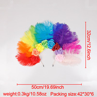 Diadema de Plumas al por Mayor con Rosas para Carnaval, Mardi Gras, Disfraces, Corona para Mujer, Fiesta de Disfraces