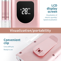 Perceuse à ongles portable sans fil E-File en acier inoxydable rechargeable 35000RPM 24W pour façonner les ongles