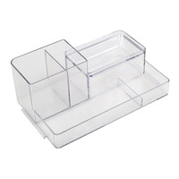 Organisateur de bureau en plastique transparent transfrontalier, support de rangement de bureau, serre-livres, sur mesure, empilable et triable