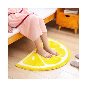 Tapis de salle de bain à fruits absorbant antidérapant, tapis de bain design mignon, tapis de douche lavable en forme de cuisine