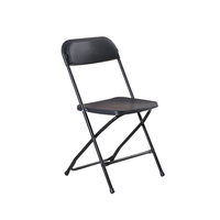 Chaise pliante en plastique robuste pour usage commercial, capacité de charge de 350 lb, faible MOQ, 20 unités, imperméable, portable, pour événements, mariages, location