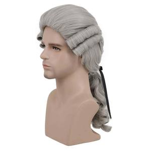 Halloween Hommes Deluxe Avocat <span class=keywords><strong>Juge</strong></span> Baroque Cosplay Bouclés <span class=keywords><strong>Perruque</strong></span> WGDG-026 - Product Image 1