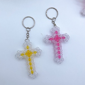 Oferta Especial: Abalorios de Acrílico Transparente Facetado para Bolsos, Cuentas de Plástico para Regalo Promocional, Llavero de Coche Hecho a Mano con Cruz - Product Image 2