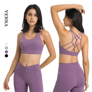 Lulu-Sujetador deportivo personalizado de cuello alto para mujer, de alto impacto diseño ajustado, espalda cruzada, Sexy, para Yoga