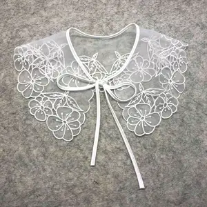 गर्म बिक्री गुलूबंद bowknot फीता कॉलर कढ़ाई हटाने योग्य पोशाक शर्ट अशुद्ध नकली झूठी कॉलर महिला के लिए