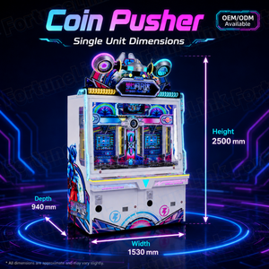 Macchina Coin Pusher per 4 Giocatori, Macchina Arcade a Moneta Collegabile, Giochi Jackpot a 9 Griglie con Visione Inglese per FEC - Product Image 2