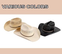 Topi Jerami Koboi Wanita Desainer Besar Anyaman Tangan Alami Musim Panas 2025, Model Baru, Pinggiran Melengkung, Gaya Koboi Cowgirl