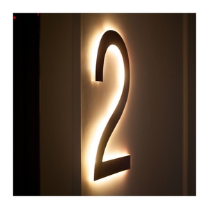 Plaque de signalisation extérieure en aluminium métallique lumineuse 3D, numéros de maison et de porte en métal éclairés, numéros de maison avec éclairage - Product Image 6