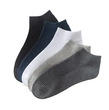 Fashion Plain Rib Short Cotton Socks Summer Cute Men Casual Ankle socks Wholesale