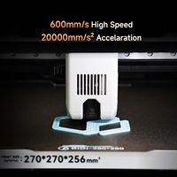 Imprimante 3D FDM haute température QIDI Q2C 600 mm/s 370 ° Hotend CoreXY C avec volume d'impression 270x270x256mm et plaque magnétique PEI