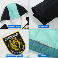 Personnalisation de Veste de football personnalisée Full Print Manteau de football rembourré imperméable et chaud avec capuche pour l'uniforme d'entraînement de l'équipe d'hiver