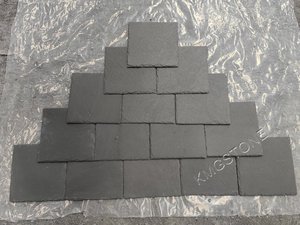 Tejas de <span class=keywords><strong>pizarra</strong></span> negra impermeables naturales para techos de villas - Product Image 3