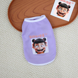 Chaleco para mascotas con diseño de Nezha, rojo, azul, rosa, morado, verde, poliéster, diseño de dibujos animados para gatos y perros, ropa de primavera y verano - Product Image 4