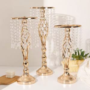 حامل زهور معدني هندسي لتزيين حفلات الزفاف، رف اصطناعي، حلقة زهور للديكور - Product Image 1