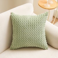 Housse de coussin en peluche ultra douce à motif grain de maïs, coussin décoratif texturé à bulles épaisses pour canapé, chevet, dortoir, appartement