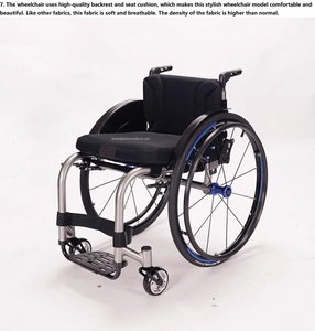 Silla de ruedas deportiva de aleación de aluminio aeronáutico de 10 kg, ligera, con ruedas grandes y protectores laterales desmontables para discapacitados -BZ-ZJ01 - Product Image 2